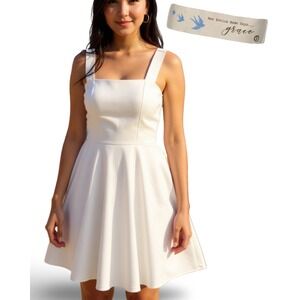 White Skater Mini Dress Woman's Small White Marilyn Monroe Hollywood Preppy